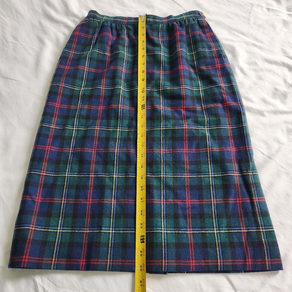 Vintage Pendleton Petite 100% Wool Plaid Pencil Midi Skirt Authentic Tartan - Picture 10 of 11